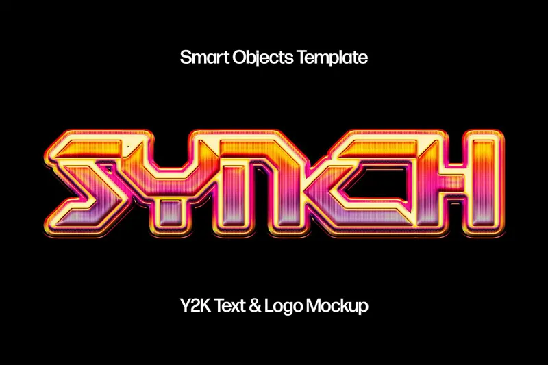 Bright Y2K Chrome Effect