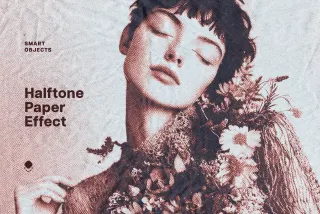 Halftone Paper Photo Effect
