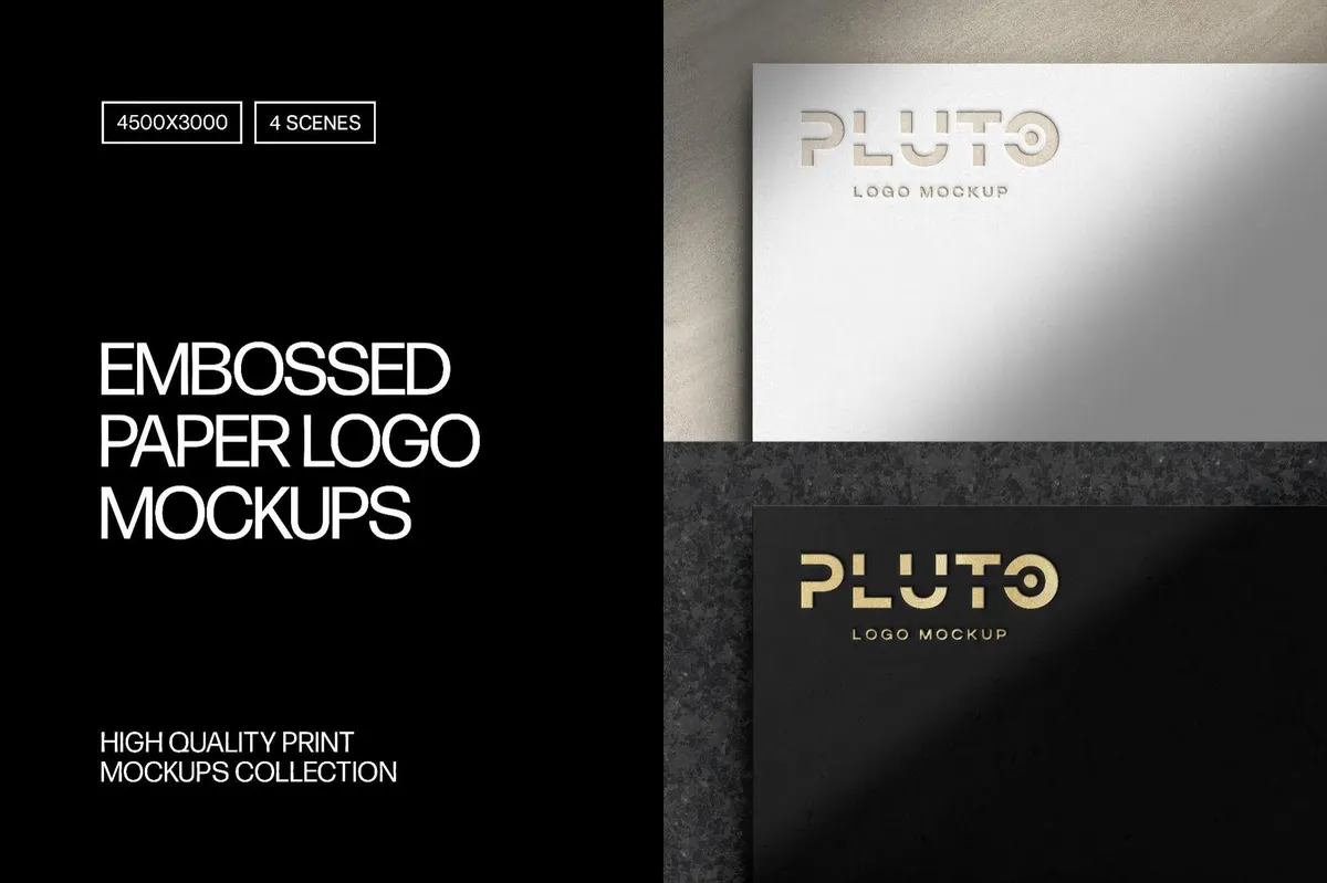 Embossed Paper Logo Mockups