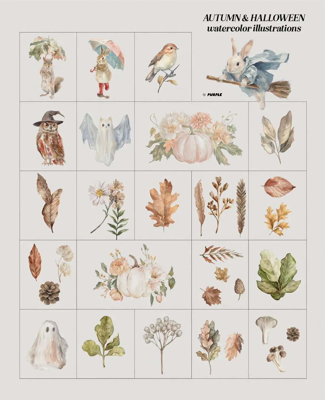 Autumn & Halloween Seasonal Art Collection