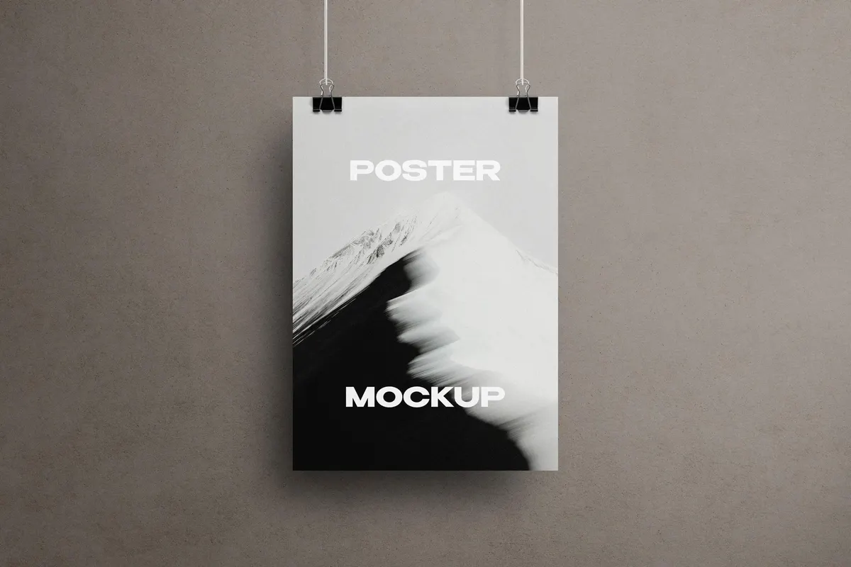 Vertical Clipped Poster Mockup