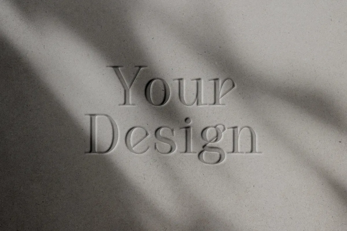Debossed Paper Logo Mockup