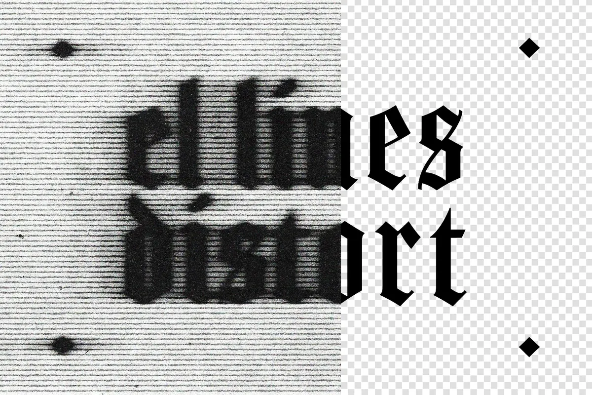 Line Print Distortion Text Effect