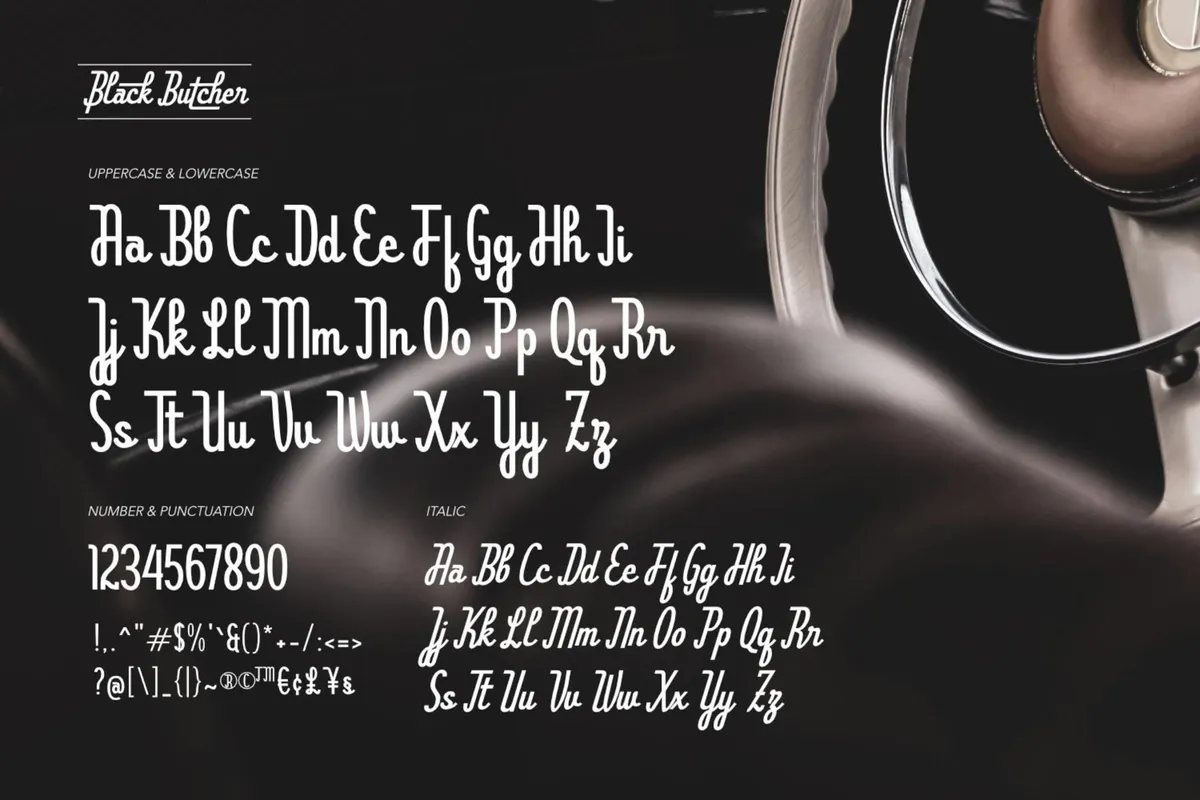Black Butcher - Retro Car Font