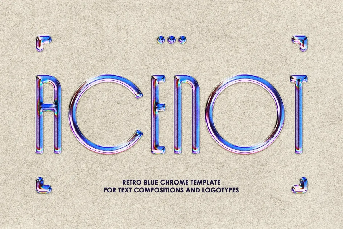 Retro Blue Chrome Text Effect