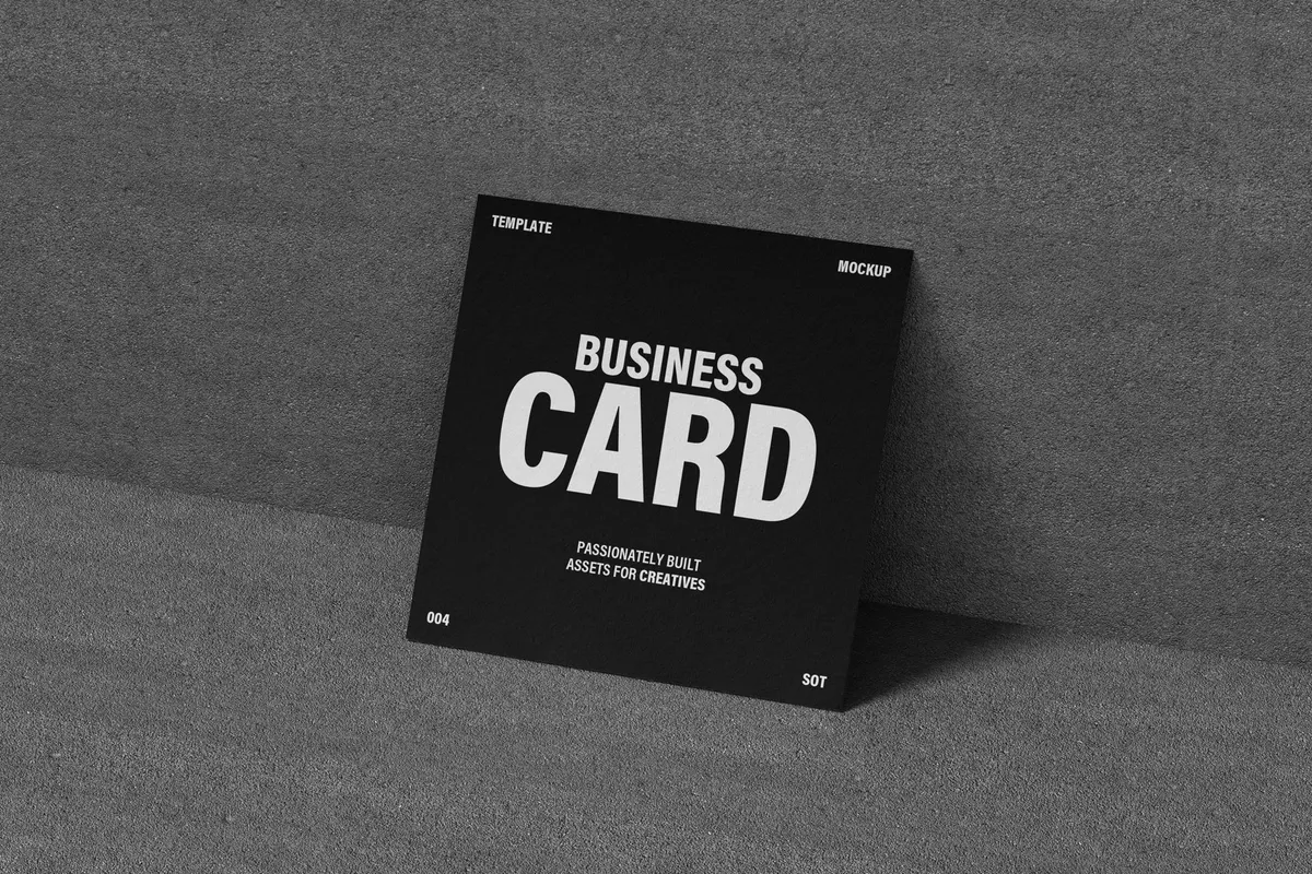 Square Business Card Mockup