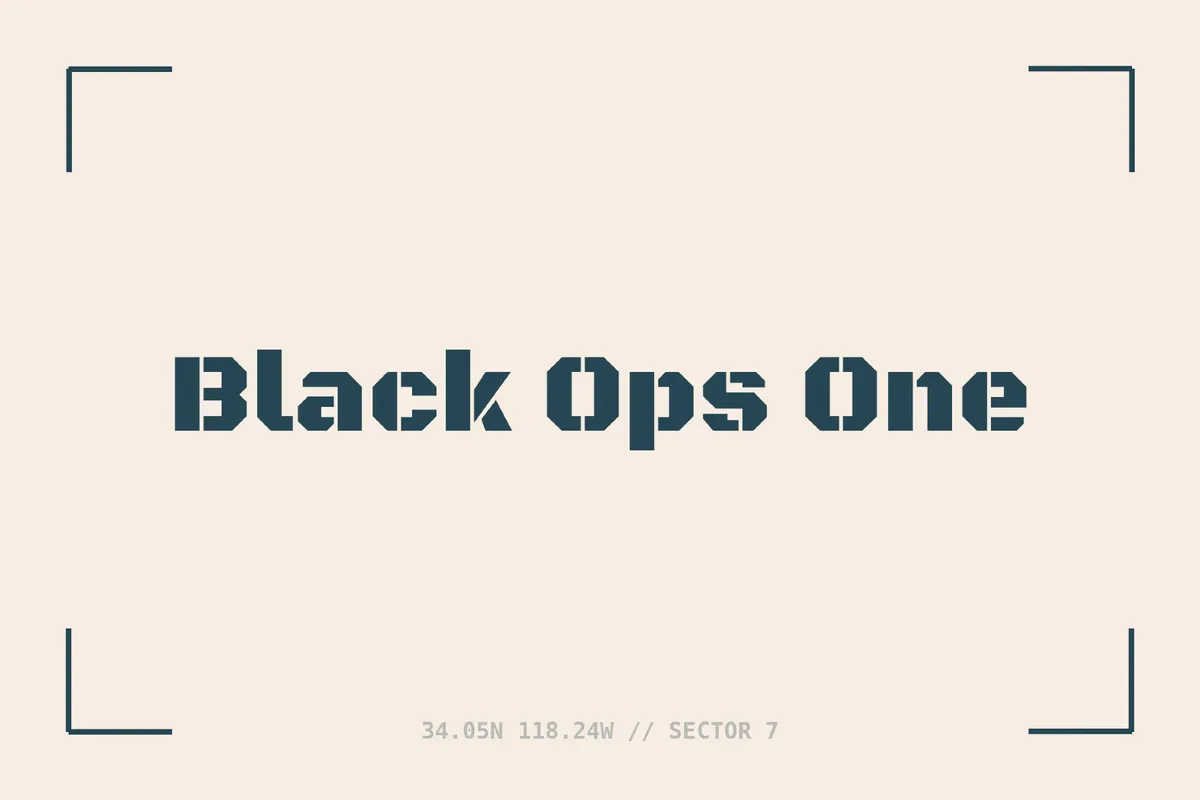 Black Ops One - Military Stencil Font