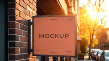 Square Street Sign Mockup