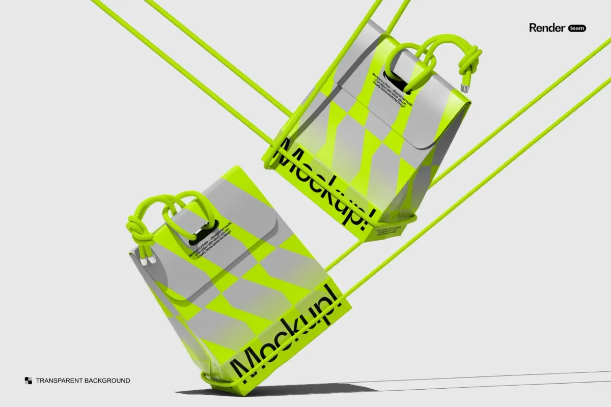 Floating Shopping Bags Mockup