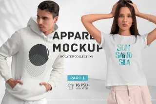Isolated Apparel Mockups Bundle vol.1