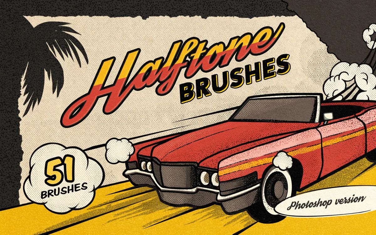 Vintage Comics: Halftone Photoshop Brushes