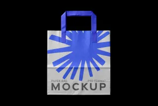 Paper Shopping Bag Mockup with Handles