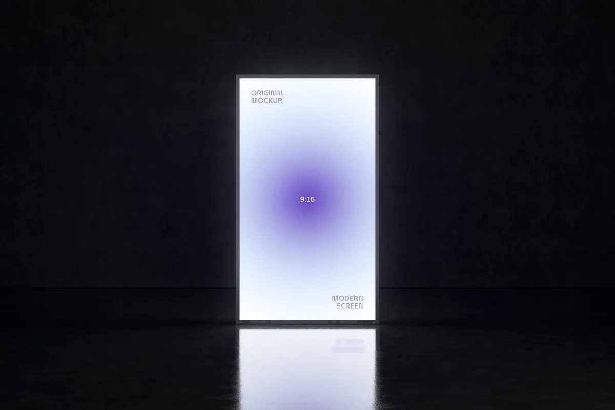 Glowing Vertical 9:16 Screen Mockup