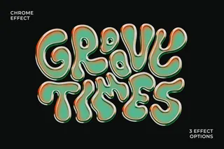 Groovy Chrome Text & Logo Effect