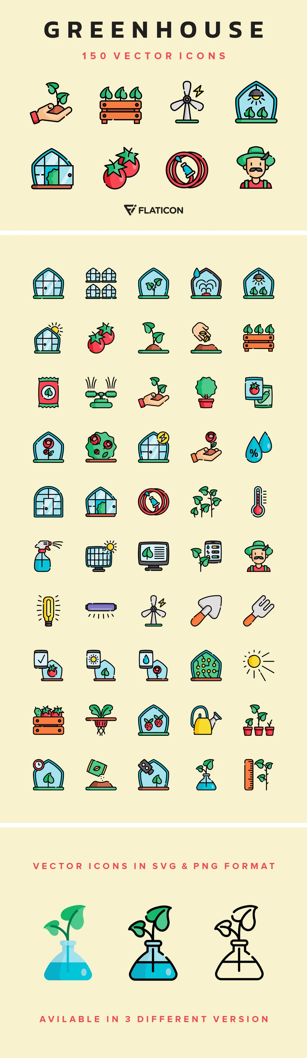 Greenhouse Vector Icons