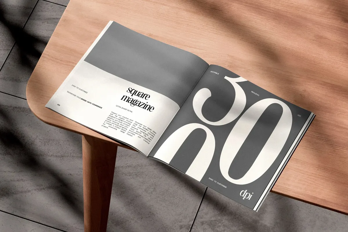 Square Catalog Magazine Mockup