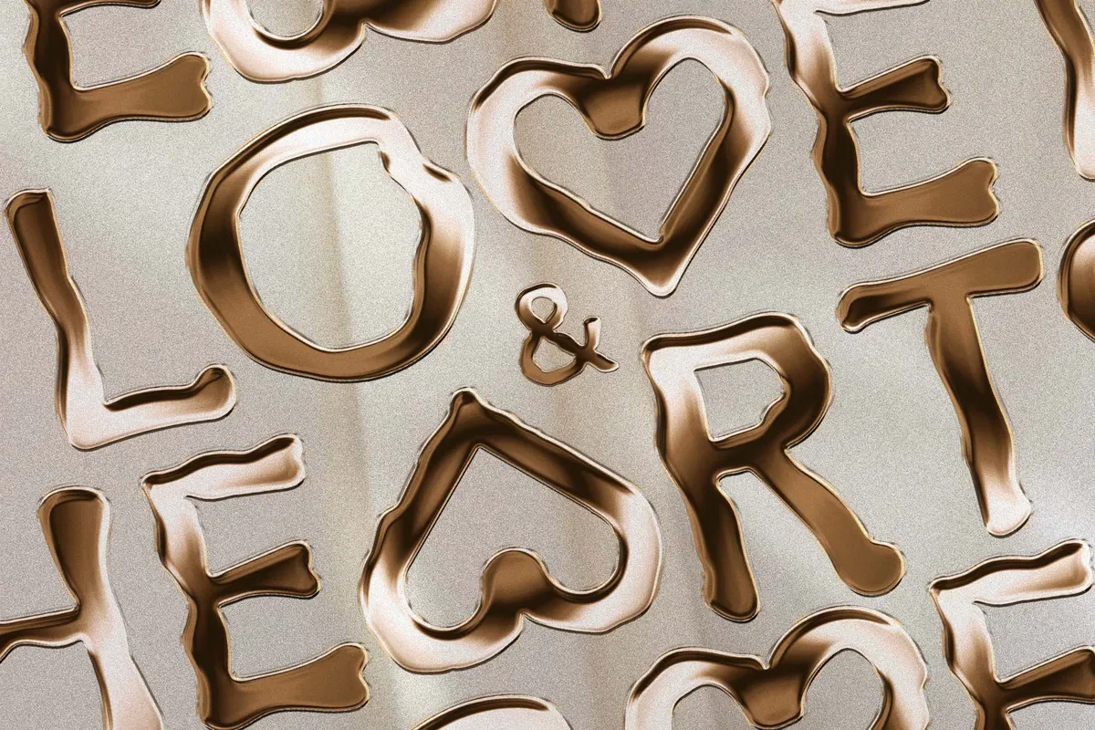Love & Hearts — Golden SVG Font Pack