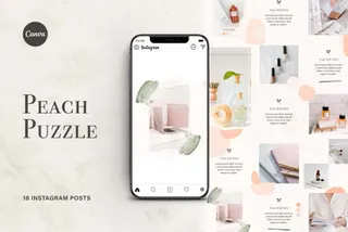 Peach Instagram Puzzle Template