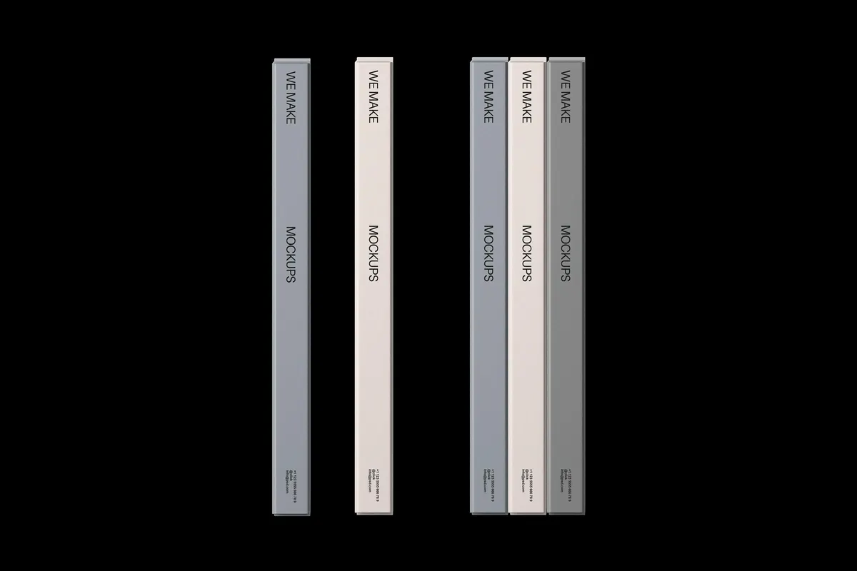 Slim Binder Boxes Mockup