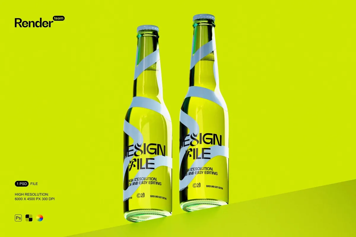 Soda / Beer Bottle Mockup