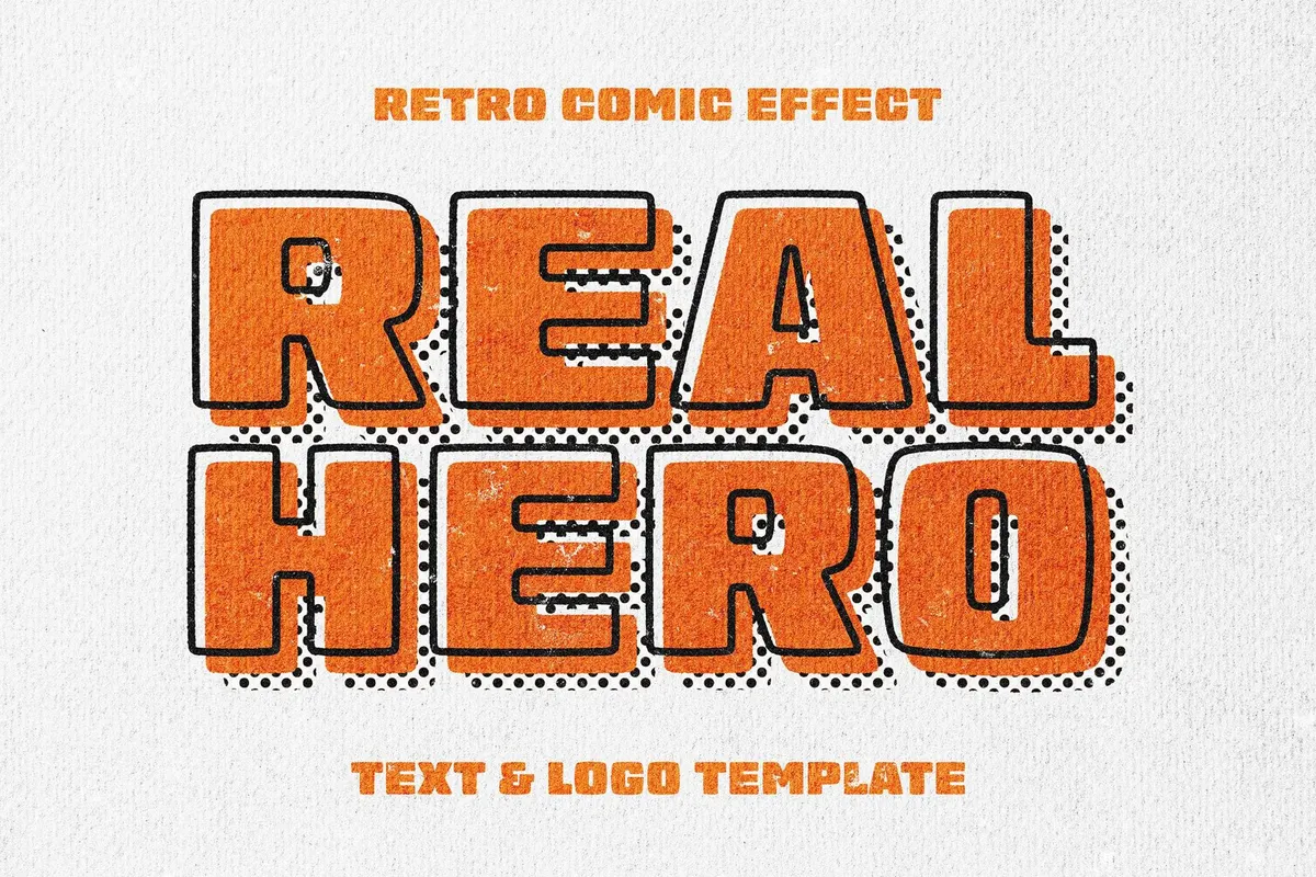 Retro Comic Print Text Effect
