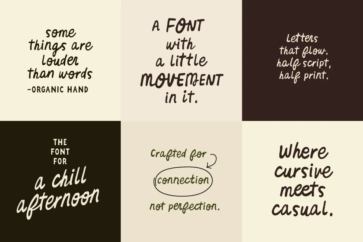 Organic Hand - Semi-Script Font