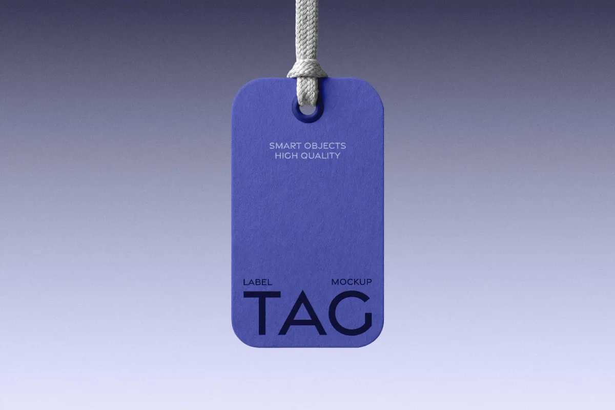 Rounded Clothing Tag Mockup