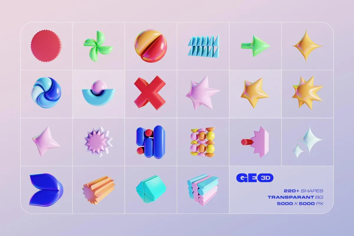 GEO/3D 220+ Colorful Illustrations