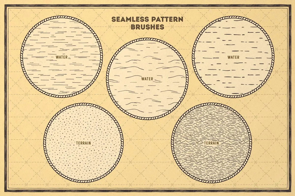 Vintage Map: Procreate Brushes