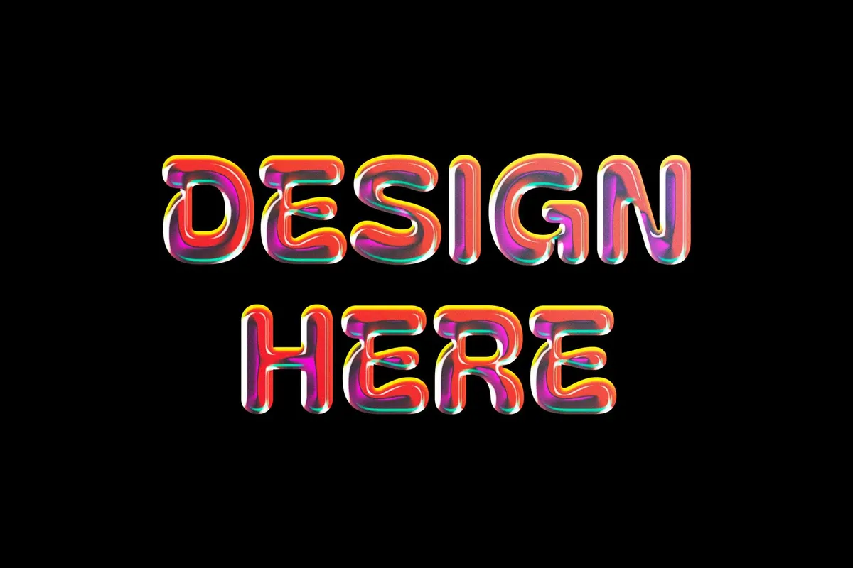 Rainbow Chrome Logo Effect