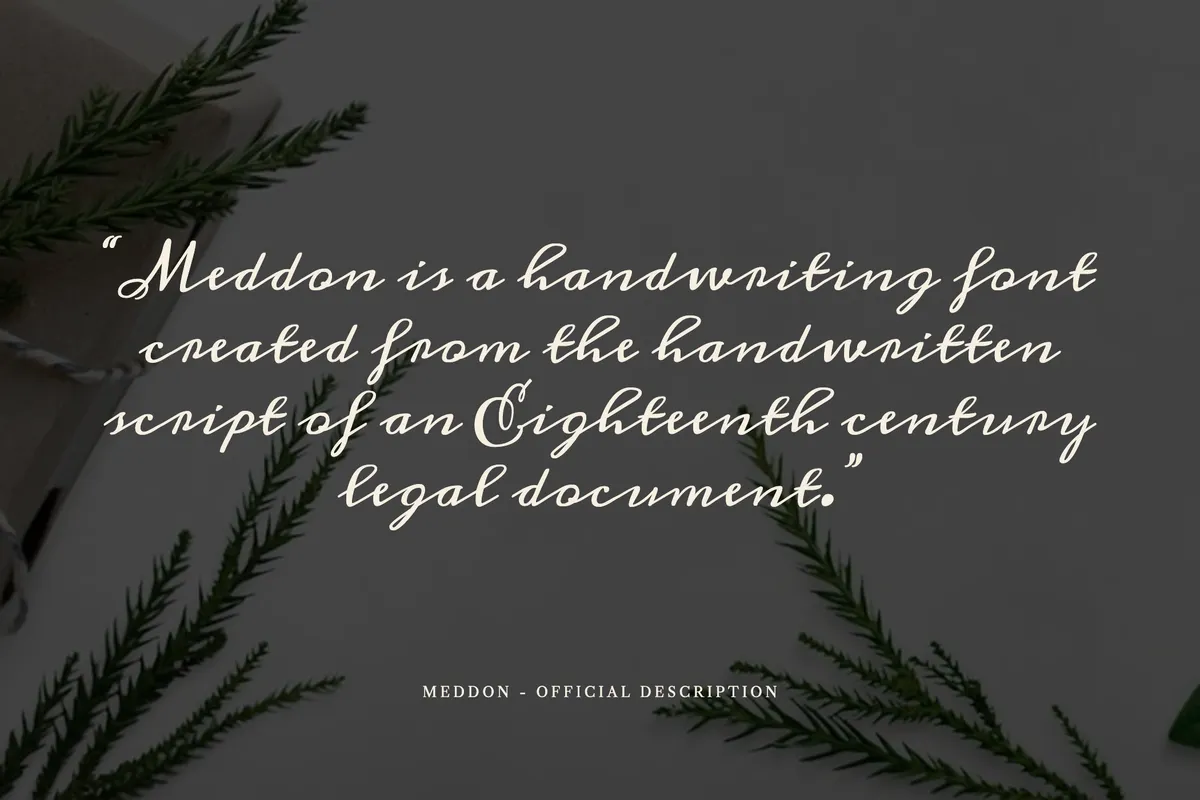 Meddon - Free 18th Century Handwriting Font