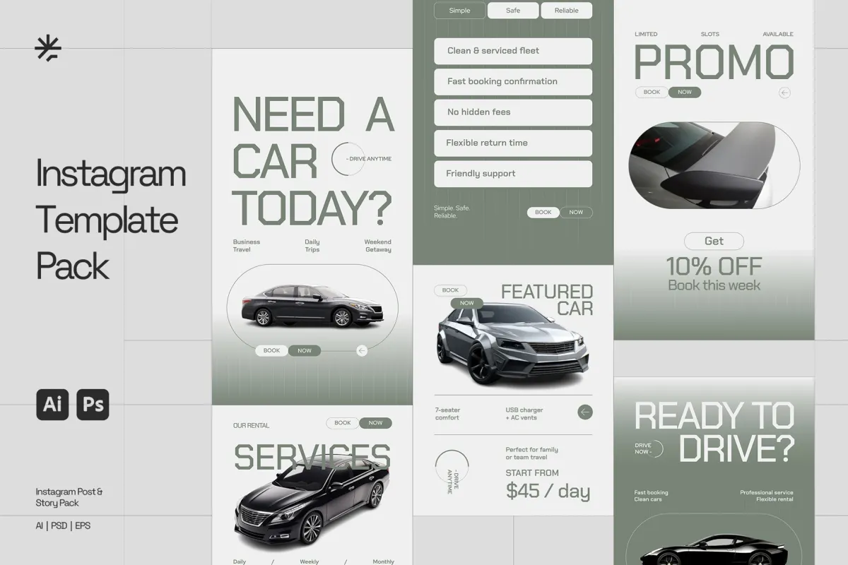 Car Rental Instagram Promotion - Adobe Template
