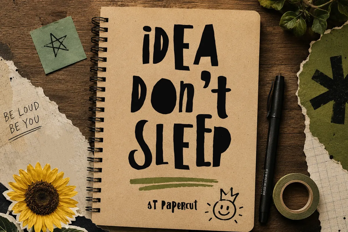 ST Papercut - Playful Handmade Font