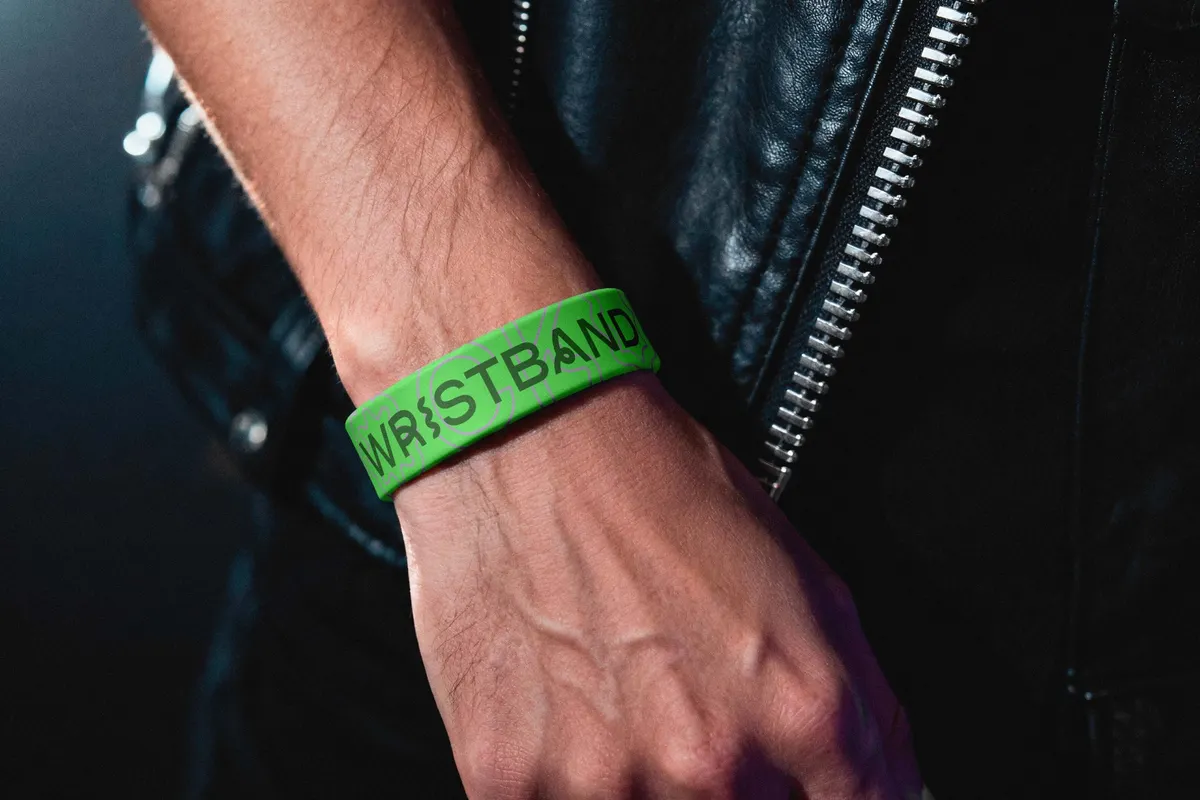 Rubber Bracelet Mockup on Wrist
