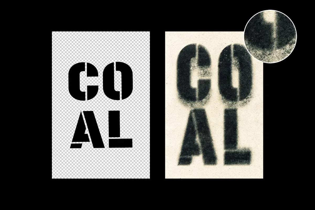 Mossy Charcoal Dust Text Effect