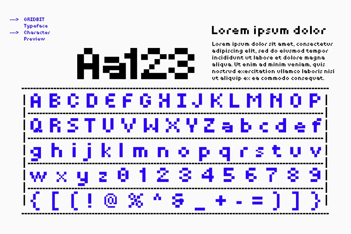 Gridbit - Digital Pixel Font