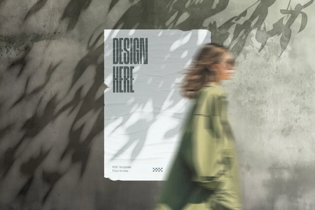 Street Poster Mockup with Tree Shadow