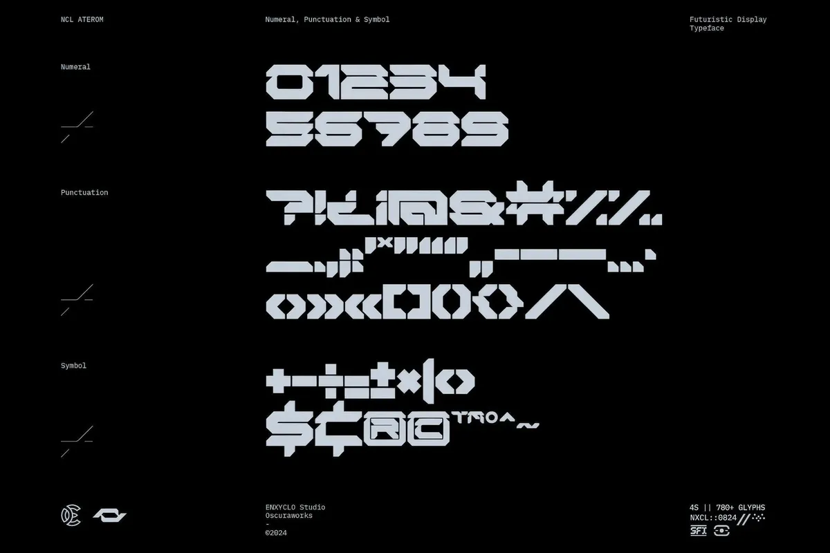 NCL Aterom — Futuristic Mecha Font