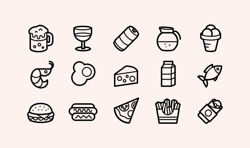 Capitalist Food & Drinks Icon Set