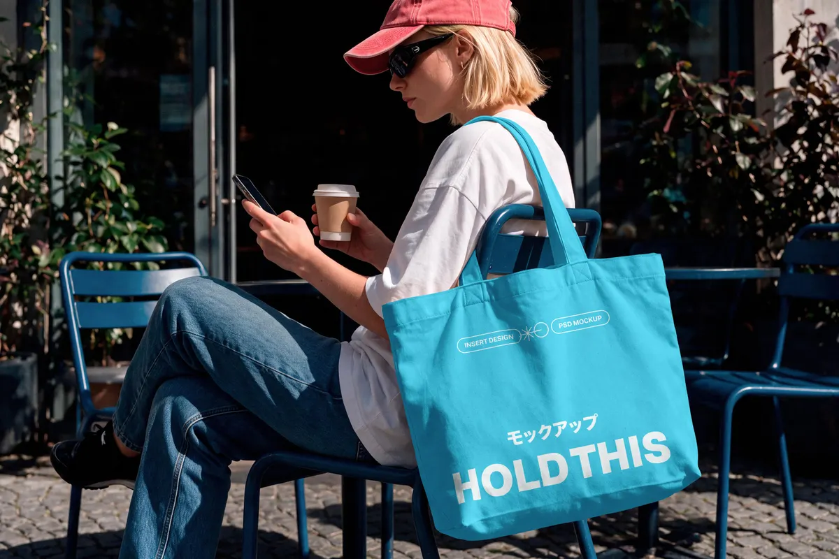 Café Tote Bag Mockup