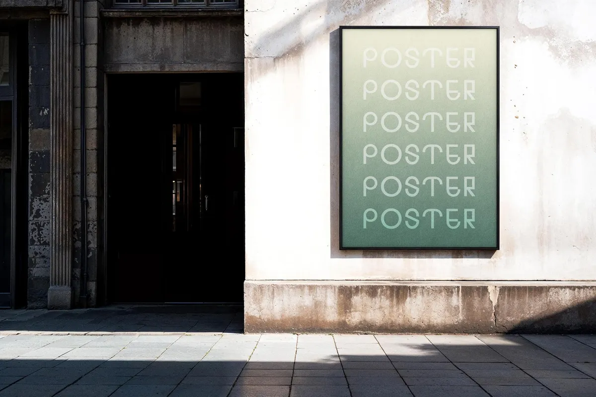 Outdoor A4 Framed Poster Mockup