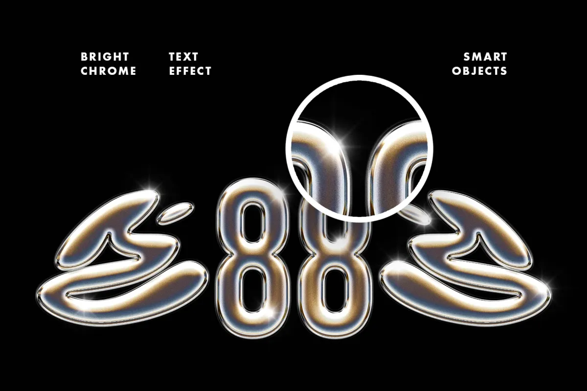 Y2K Liquid Chrome Mockup