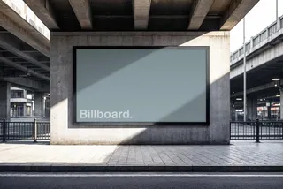 Outdoor Billboard Mockup with Shadow