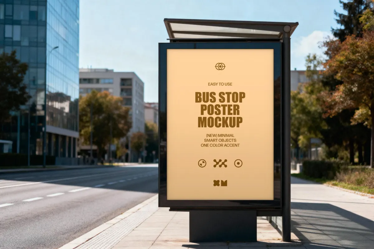 Bus Stop Poster Mockup