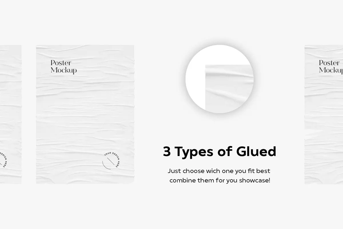 Glued Poster Mockups Collection