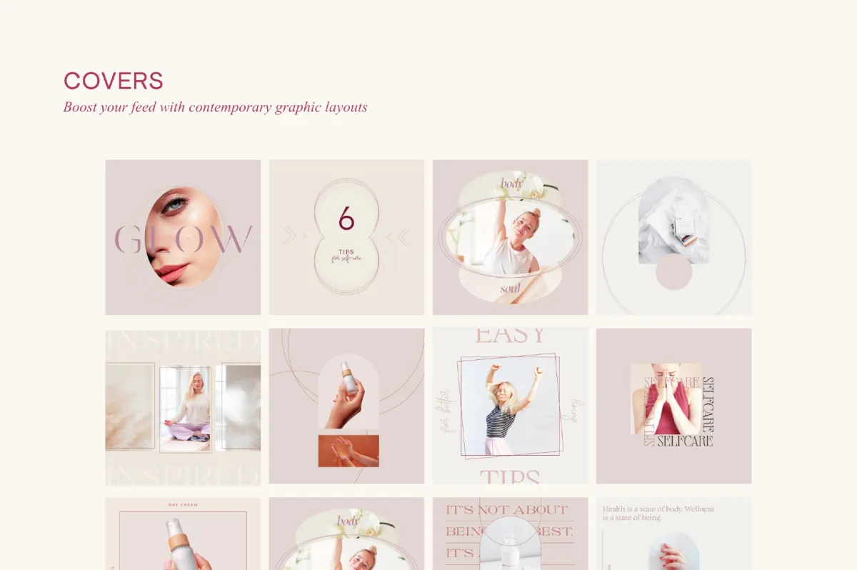 Wellness Social Media Kit CANVA PS