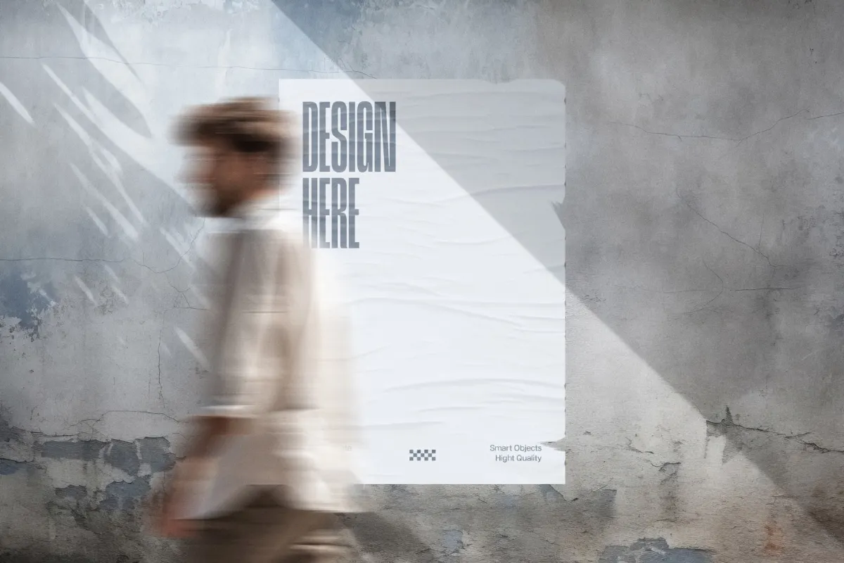 Peeling Paint Wall Poster Mockup