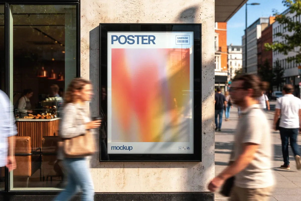 Framed Outdoor Poster Mockup