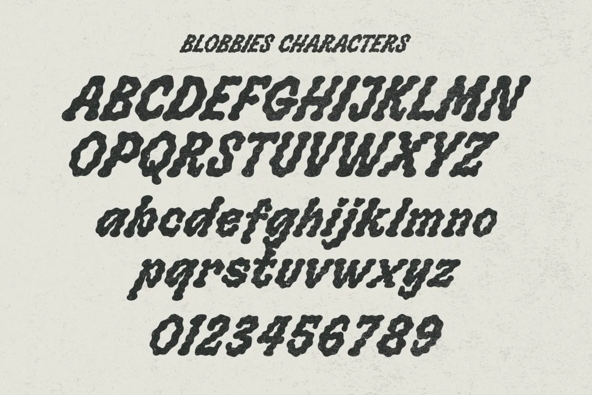 Bloobies –  Distressed Hand Drawn Display Font