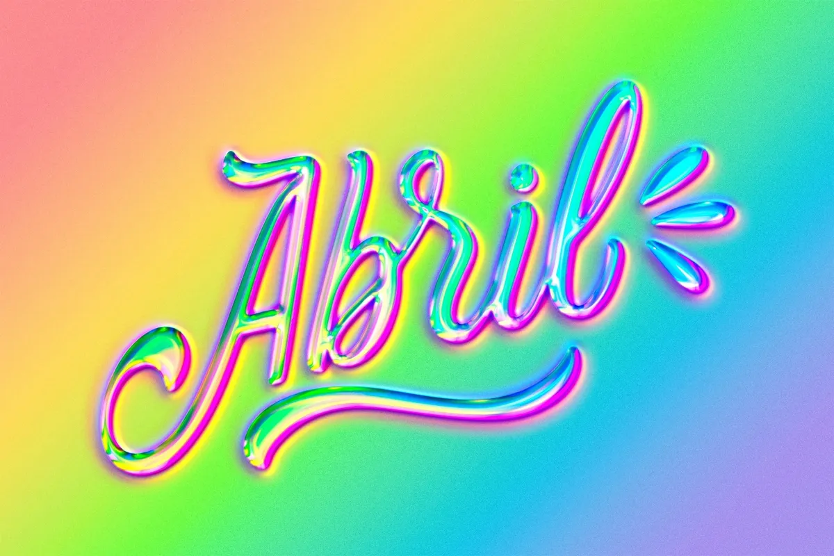 Pastel Rainbow Text Effect